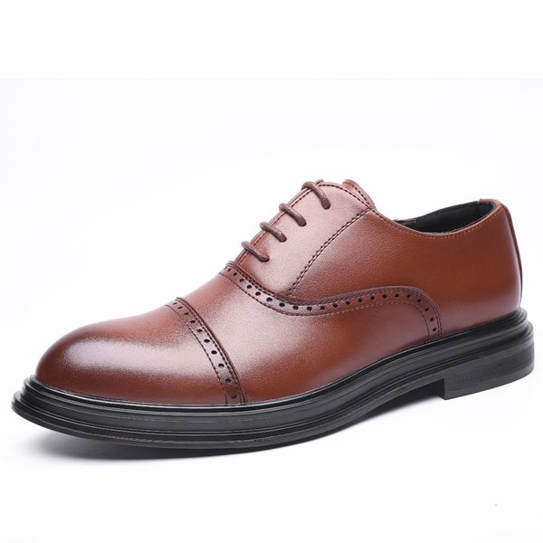 

fashion vintage british style casual men shoes oxfords business man flats footwear breathable comfortable outdoor shoes, Black