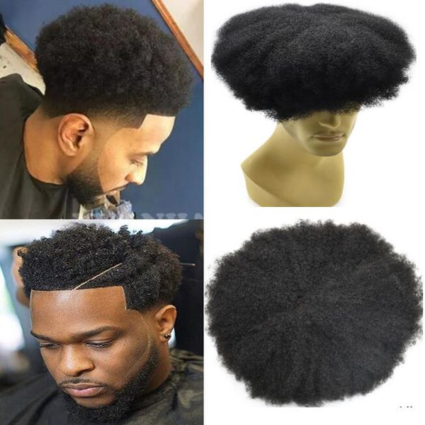 2019 Celebrity Toupee Mens Hairpieces Afro Curl Full Lace Toupee