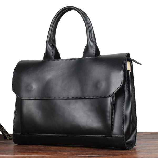 

original design crazy horse pu leather men handbag korean fashion vintage business briefcase