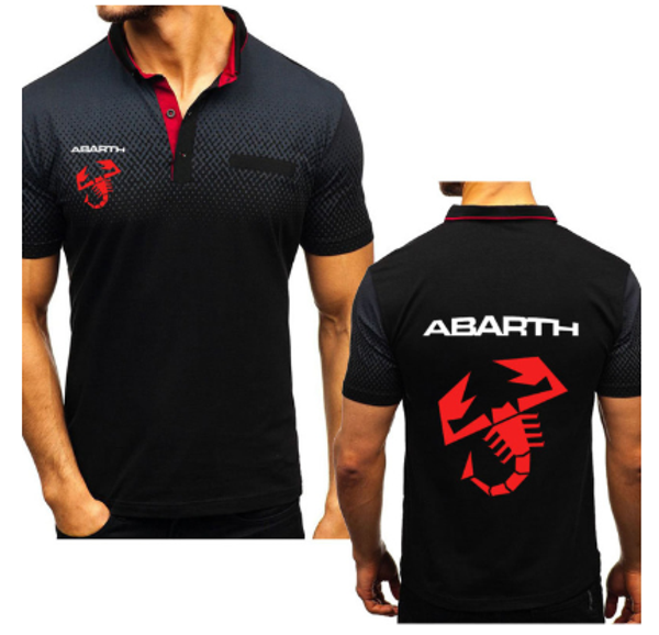 

new 2020 summer mens short sleeve for abarth car logo printing cotton gradient crew neck short sleeve casual men's polo shirt