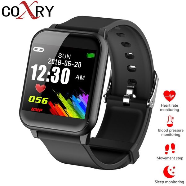 

coxry smart watch men woman sport watches for men heart rate monitor fitness tracker smartwatch waterproof pedometer wristband, Slivery;brown