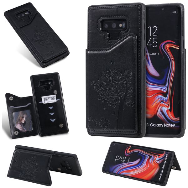 

pu leather wallet case for samsung galaxy note 8/note 9 shockproof card slot kickstand embossing cat tree phone back cover