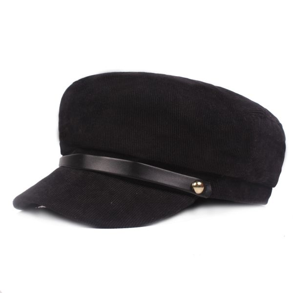 

ht1824 sailor captain cap beret hats for men women autumn winter newsboy cap retro flat army berets black belt newsboy beret cap, Blue;gray