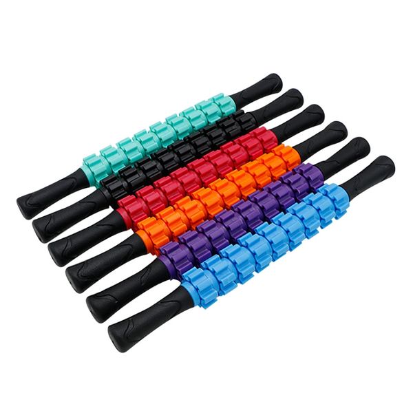 

1 pc massage roller gear muscle massage roller stick body massager health sports exercise relax tool abs + pvc 44*4*4cm #v yoga circles