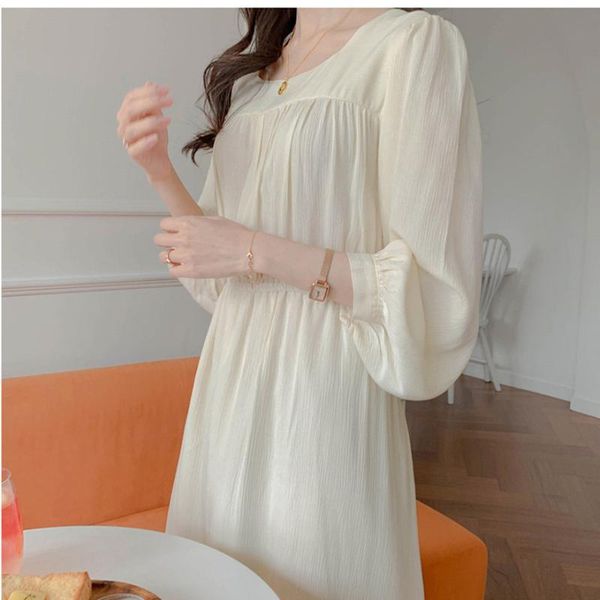 

2020 plus size new summer dress girls boho party chiffon female vintage dress white long sleeve women dresses robe vestido, Black;gray