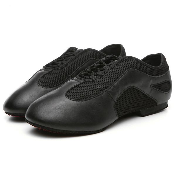 

soft ballet slipper nude/black leather ballet shoes