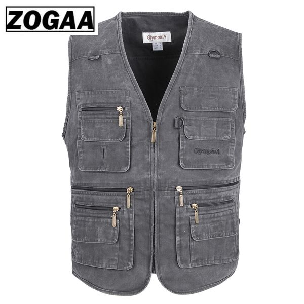

fishing vest male with many pockets men sleeveless jacket blue waistcoat work vests outdoors vest plus large size 10xl, Black;white
