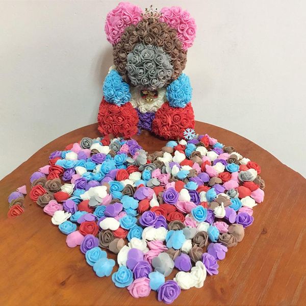 

500pcs 3.5cm пены pe роуз искусственные цветы diy медведь кукла свадебный дом декор