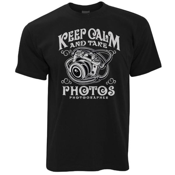 

фото мужские футболки keep calm и take фотограф камеры 2020 новое прибытие вскользь мужская одежда nerd футболки, White;black