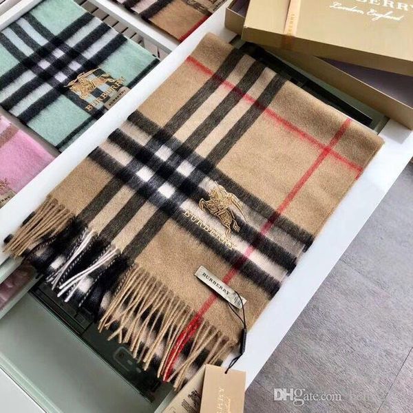 

design woman and mens 100% cashmere plaid scarf b2 burberry luxury shawl size180*30 fashion for autumn and winter, Blue;gray