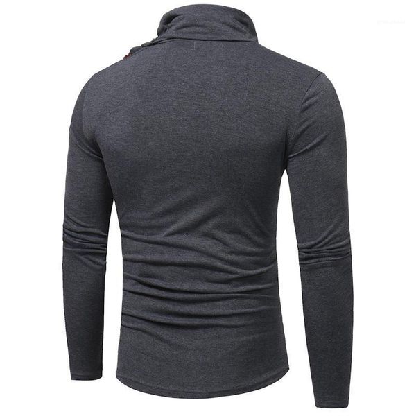 

with buttons long sleeve o neck mens with bottons casual mens clothing new solid color mens designer tshirts, White;black