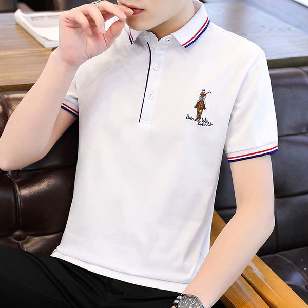 

2020 летняя повседневная рубашка мужчины с коротким рукавом вниз воротник camisas slim fit продается цветная рубашка для мужчин tomi, White;black