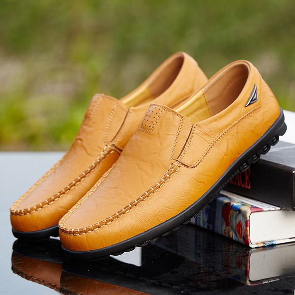 

leisure men business leather shoes casual round toe peas shoes male suit, Black