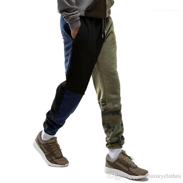 

2019 spring mens designer pants fashion colors patched sports casual harem pants, Black