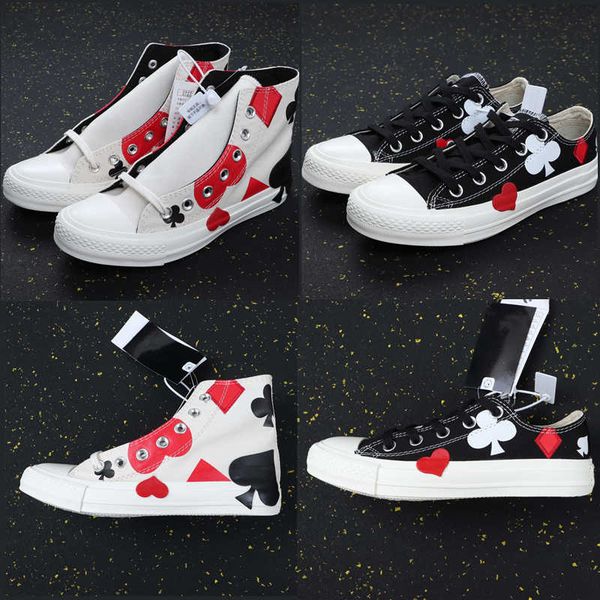 

2019 fashion 1970 canvas athletic shoes originals classic 1970s canvas shoes jointly name queen of hearts casual training sneakers, White;red