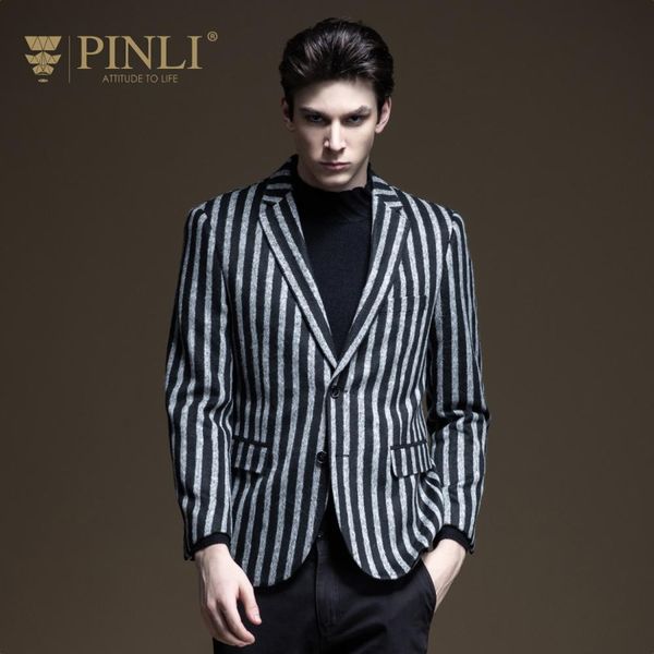 

blaser masculino nylon blazer hombre pinli for pingli fall 2019 new men's decorated body striped casual suit jacket b193606418, White;black