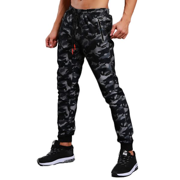 

2019 jogger camouflage pants men fitness bodybuilding gyms pants runners clothing trousers camo sweatpants joggers, Black