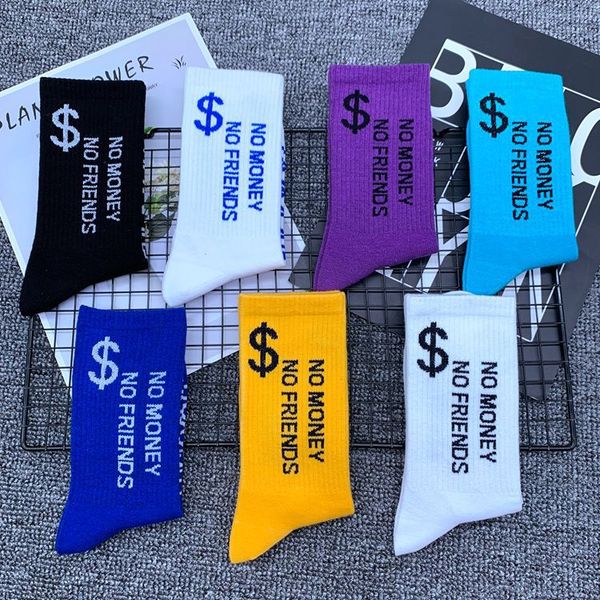 

mens socks with letter printed fashion outdoor mens womens sports socks casual breathable stocking 7 colors, Black