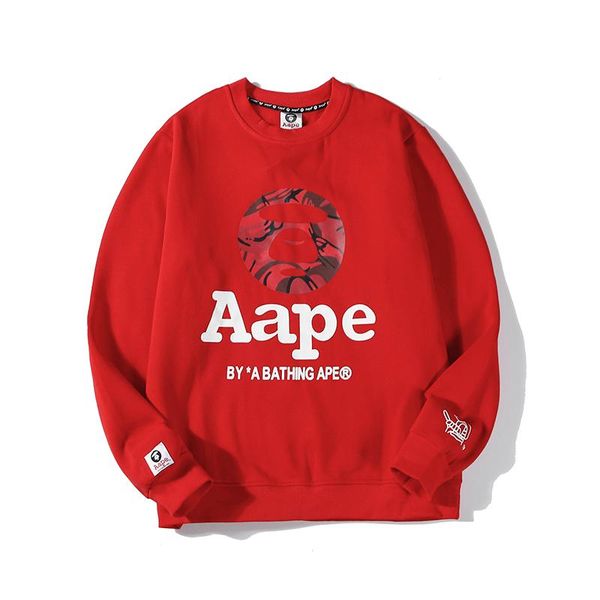 

winter mens women sweatshirts thick monkey cashmere long sleeve fleece hoodie pullover luxury sweater street fashion hiphop red b103562l, Black