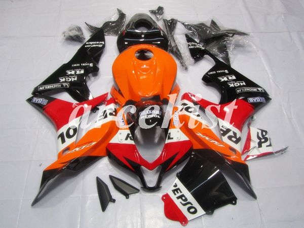 

новый abs инъекция мотоцикл полный обтекатели комплекты, пригодный для honda cbr600rr f5 2007 2008 07 08 600rr кузовостроение набор оранжевы