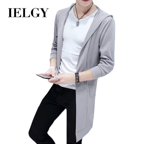 

ielgy long men's casual korean version of the cloak coat, Tan;black