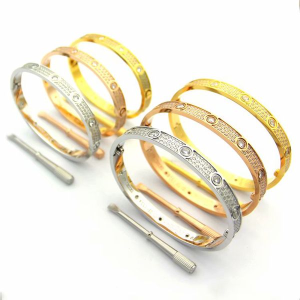 

316l titanium steel love bracelets silver rose gold h bangles women men screw screwdriver bracelet couple jewelry, Black