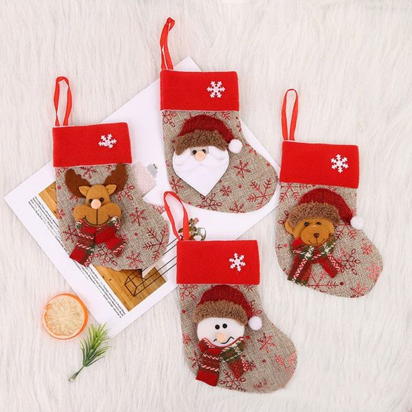 

christmas stocking santa claus sock snowman gift holder christmas tree hanging decoration new year gift candy bags