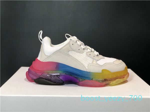

platform casual shoes men green triple s sneaker women leather casual low lace-up casual flat shoes red bottoms kanye clear sole b70, Black