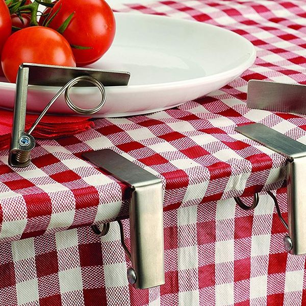 

endurance stainless steel tablecloth clips, set of 4,silver table cloth