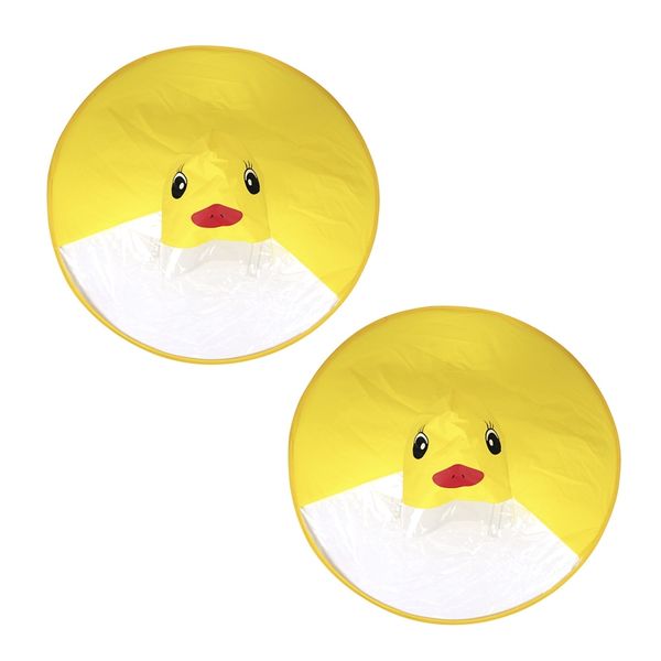 

2pcs ufo children's raincoat cute yellow duck rain cover waterproof children's umbrella cover girl boy poncho coat - s & l raincoa