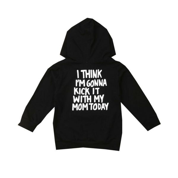 

children's letter hoodies casual toddler kids baby boy girl hoodies hooded sweatshirt coat jacket baby girl boy autumn coats, Black