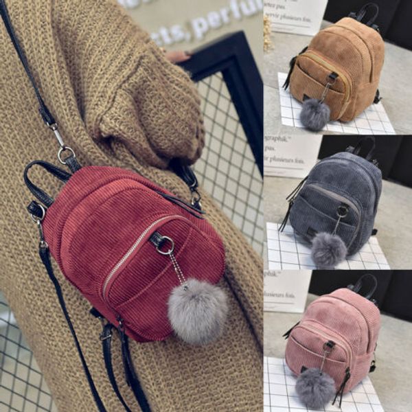 

new fashion bag for women lady bags corduroy mini backpack girl school shoulder bag rucksack corduroy travel bags