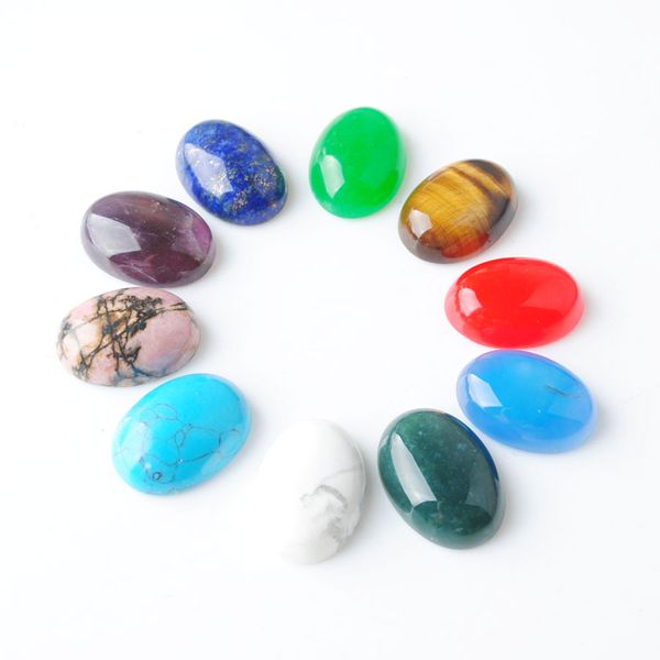 WOJIAER Ovale Perlen für die Schmuckherstellung, Natur-Edelstein, Cabochon, CAB, ohne Bohrloch, 13 x 18 mm, Opal-Kristallquarz, BU801