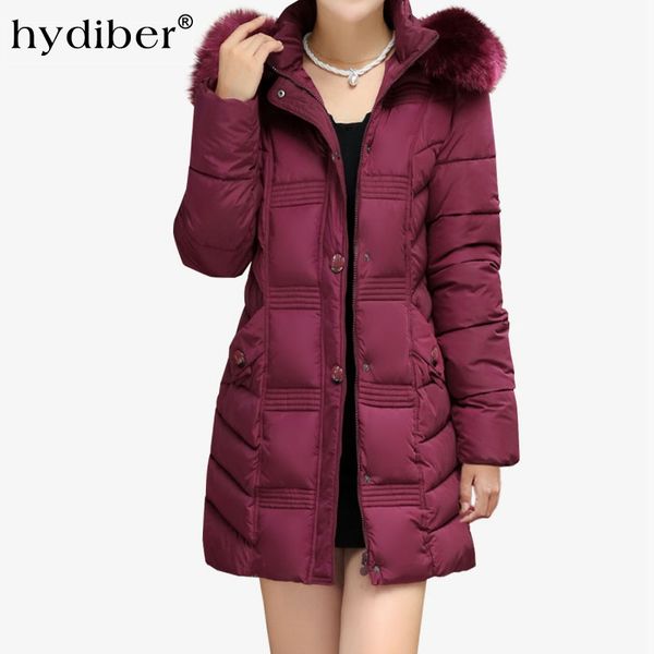 

plus size winter coat women vintage embossing jacket long parkas hooded fur collar cotton padded women jackets wadded coats, Tan;black