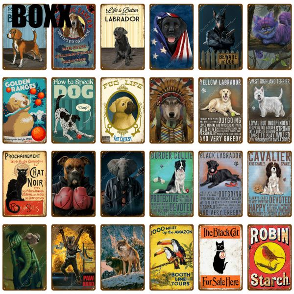 

животное домашнее животное собака черная кошка металлический плакат жестяные знаки настенная табличка кухня домашний бар паб декор стикер ст