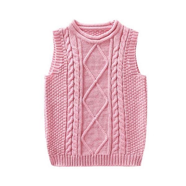 

2019 girls sleeveless vests autumn winter knit pullover sweaters for children kids baby solid color waistcoat fashion spring, Blue