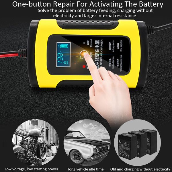 

12V 6A мотоцикл автомобильное зарядное устройство полностью интеллектуальный ремо