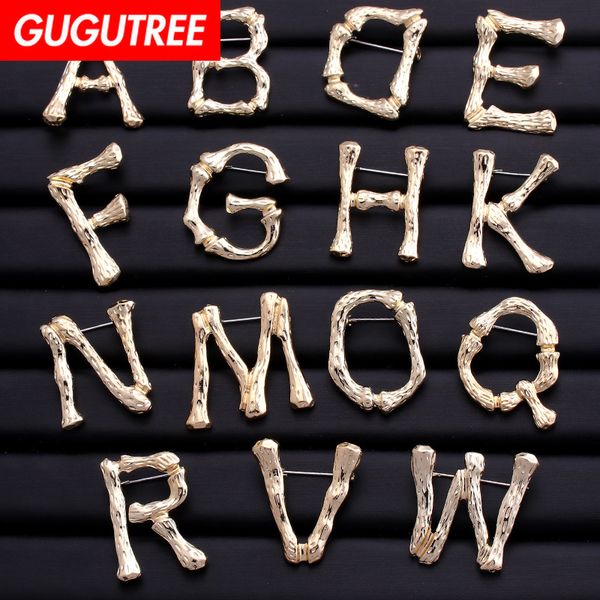 

gugutree brooch breastpin letter alphabet patch metal patches badges applique patches for clothing hh-35, Black