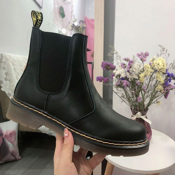 

2019 новый осенне-зимний мартин bootsdr.marians женский одна педаль мотоцикл загрузки любителей сапоги старинные кожаные сапоги женская тенд, Black