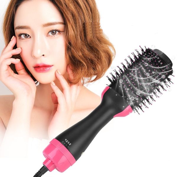 

professional one step hair dryer brush volumizer 2 in 1 straightener and curler air curling iron rotating rollers comb