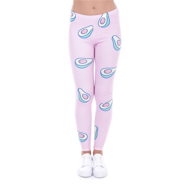 

deanfire super soft stretch leggings avocado pink 3d print fitness legging silm legins high waist trouser women pants, Black
