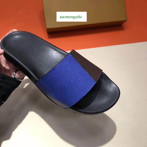 

mule slippers flat luxury designer shoes slippers 1a419u flexible rubber outsole slide men's and women's slippers, Black