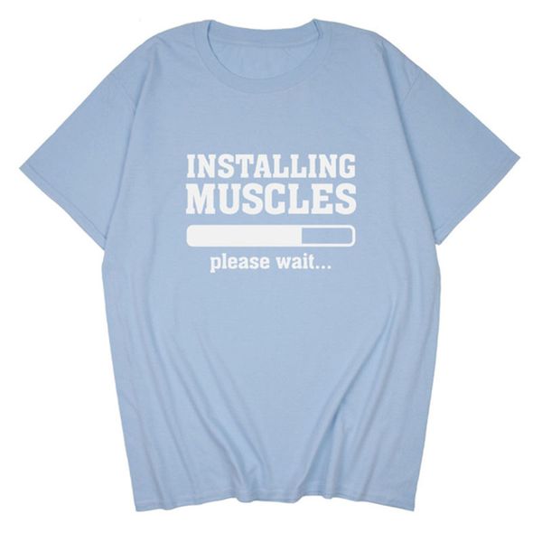 

men's t-shirts summer 2020 printed installing muscles funny t-shirt fashion brand clothing t shirt men homme fitness, White;black