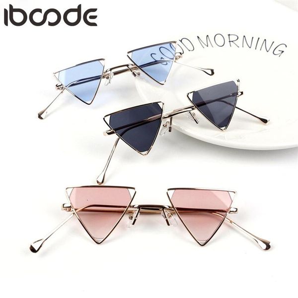 

iboode fashion triangle shape sunglasses for kids metal frame girls boys sun glasses uv400 child eyewear shades infant oculos vcufk, Blue