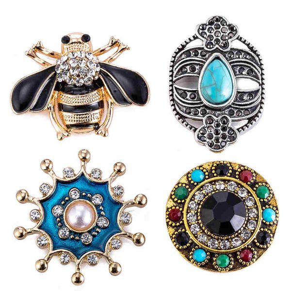 

20pcs new snap button jewelry bee ginger metal 18mm snap buttons fit bracelet bangles button jewelry, Golden;silver