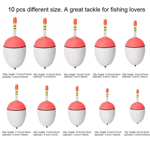 

10 pcs 10-100g fishing float eva foam sea drift can be inserted into the luminous stick float carp fishing tackle
