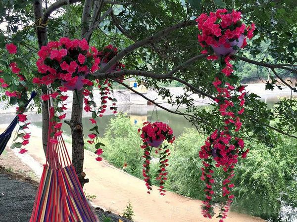 

artificial simulation violet bracketplant hanging garland vine flower decoration