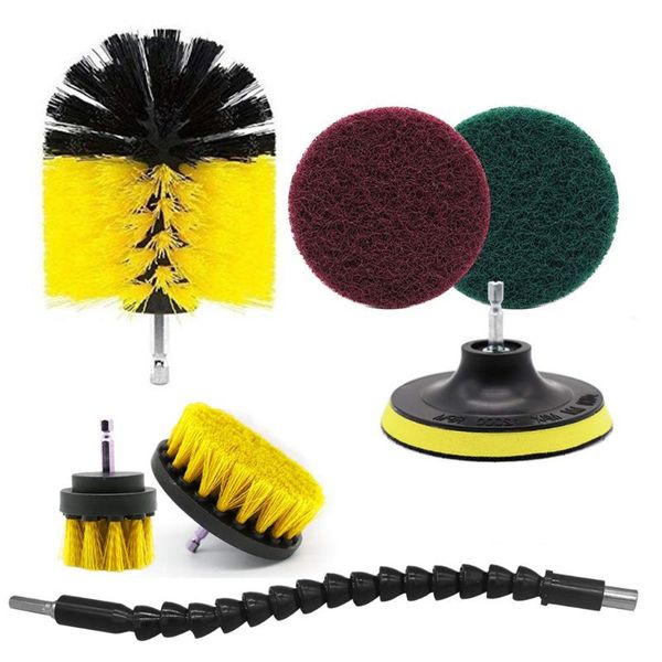 

7pcs drill brush attachments set extend long attachment for bathroom cleaner 95aa