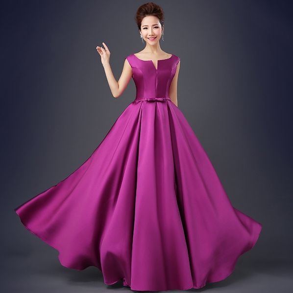 

simple purple evening party dresses 2019 long elegant scoop backless satin floor length prom dresses robe de soriee, Black