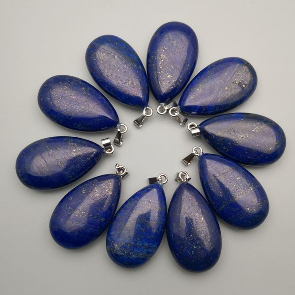 

fashion natural stone lapis lazuli heart necklace pendant for jewelry making 12pcs/lot accessories wholesale, Silver
